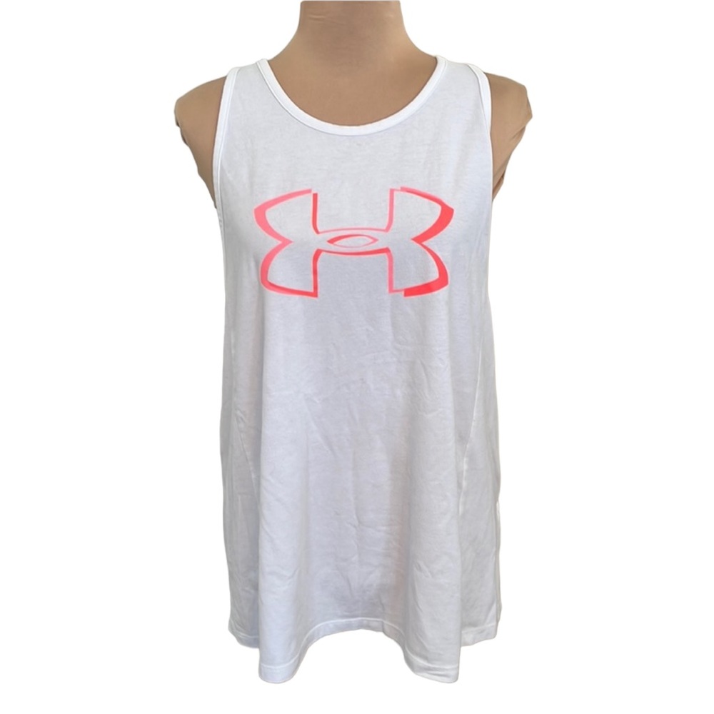 Under armor heatgear cotton racer back loose fit workout top.  LG